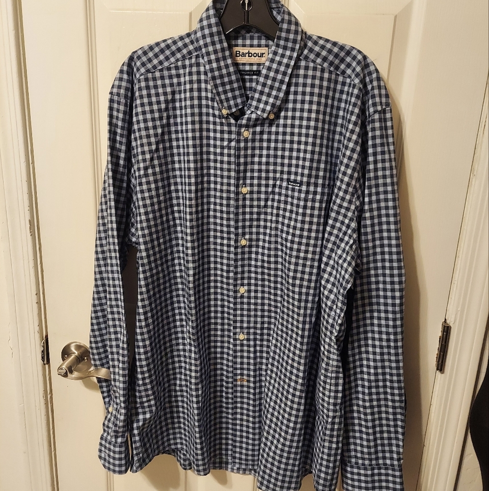 Barbour Blue Checkered Shirt SzXL